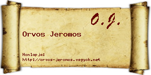 Orvos Jeromos névjegykártya